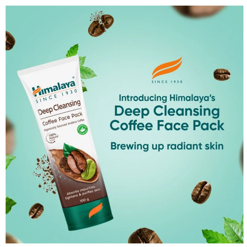 Himalaya Deep Cleansing Coffee Face Wash Polyphenols Rich for Daily Care 100ml